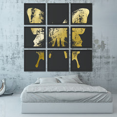 Butterfly with Forest Wings - Grouping 1 Gold on Black