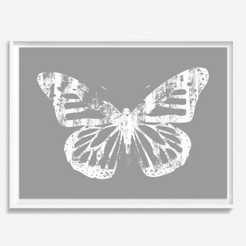 Butterfly with Forest Wings 3 - Gray
