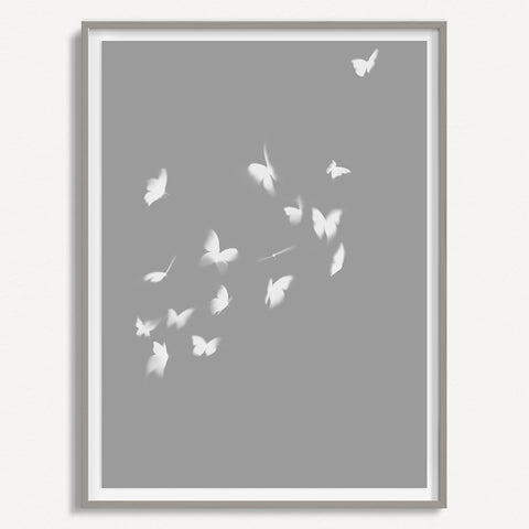 Smokey Butterfly 3 - Gray - Large