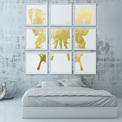 Butterfly with Forest Wings - Grouping 1 Gold on White