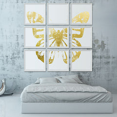 Butterfly with Forest Wings - Grouping 2 Gold on White