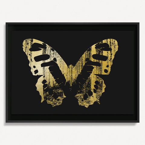 Butterfly with Forest Wings 1 - Gold on Black