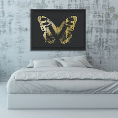 Butterfly with Forest Wings 1 - Gold on Black