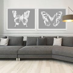 Butterfly with Forest Wings 1 - Gray