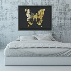 Butterfly with Forest Wings 2 - Gold on Black