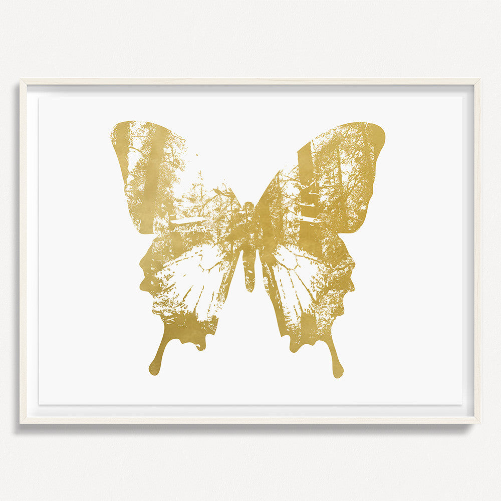 Butterfly with Forest Wings 2 - Gold