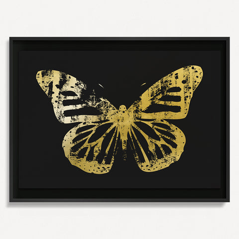 Butterfly with Forest Wings 3 - Gold on Black