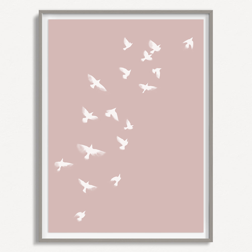 Smokey Bird 1 - Dusty Pink - Large