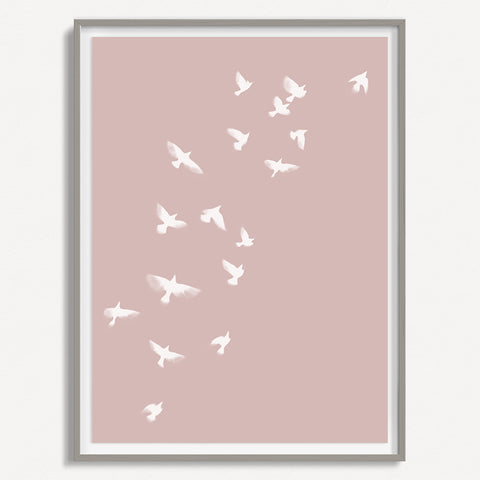 Smokey Bird 1 - Dusty Pink - Large